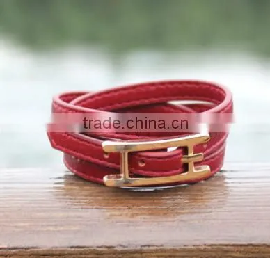 Fashion Design Charm Custom Bracelet Mens Leather Bracelet for Men photo-2