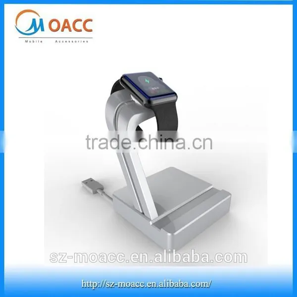 2015 New Design High Quality Aluminium Alloy Watch Stand for Apple Watch,2 in 1 Stand for Apple Watch 38/42mm