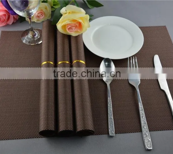 Hotel Table Decoration PVC Mat Solid Color Brown Dining Placemat 45*30cm photo-6