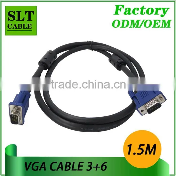 Shenlantuo Factory Outlet 3+6 VGA Cable Male to Male 15Pin for Multimedia 1.5M photo-2