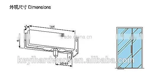 V-511 Glass Door Clamp/ Glass Patch Fittings on the Top photo-2