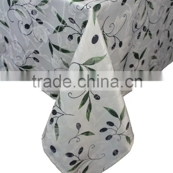 100% Polyester Popular Olive Printing Cheap Table Cloth photo-4