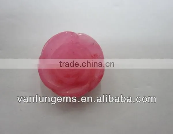 Natural Semi-precious Jewelry Stone Hand Carved Rose Flower For Ring photo-2