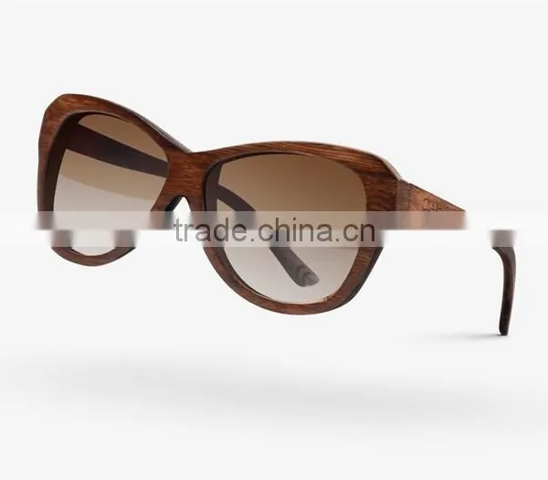 Brown Stained Bamboo Eyewear Cheap Bamboo Sunglasses for Women photo-3