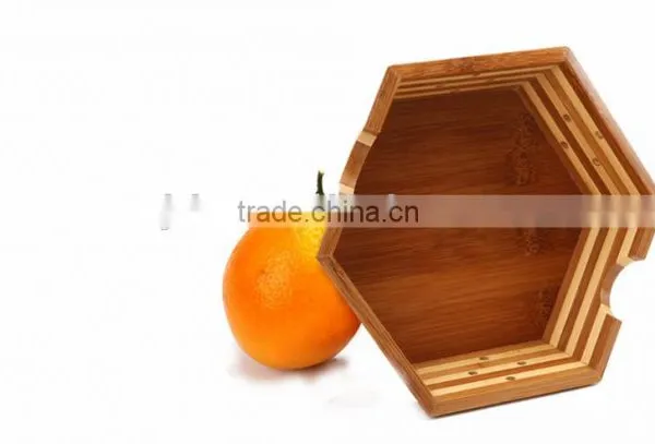 Bamboo Handicrafts Creative Hexagonal,Candy Bowl,Cool Fruit Bowl photo-2