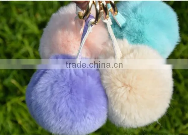 New Arrival Big Soft Rabbit Fur Ball Key Chain photo-4