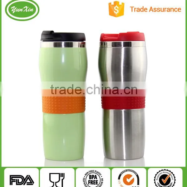 Stainless Steel Travel Mug With Screw Lid With Silicone Sleeve