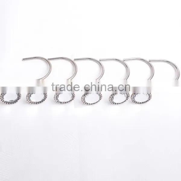 Factory Direct Sale High Quality Metal Shower Curtain Hooks / Polished Chrome Metal Bathroom Shower Curtain Hooks/curtain Hooks photo-3