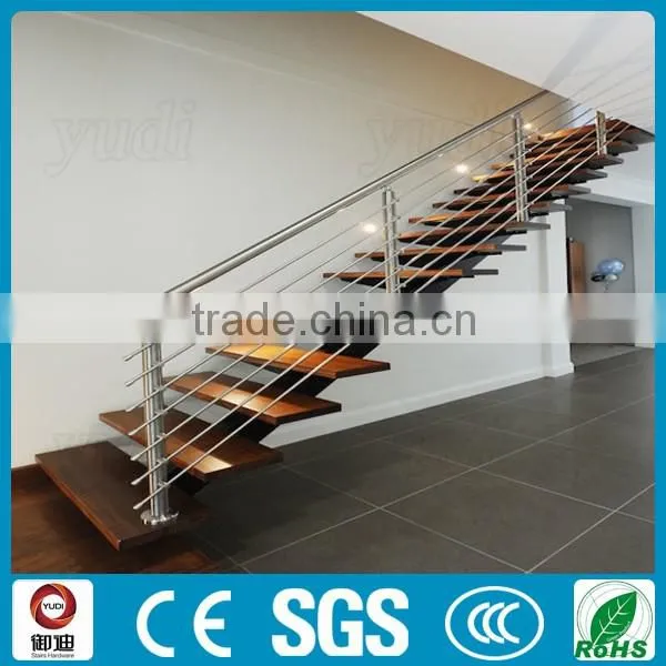 Contemporary Indoor Glass Beam Wooden Stairs photo-5