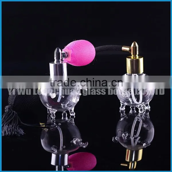 Handmade Handicrafts Transparent Glass Piggy.Transparent Perfume Glass Bottle for Perfume With Metal Bulb Atomizer Provider photo-6