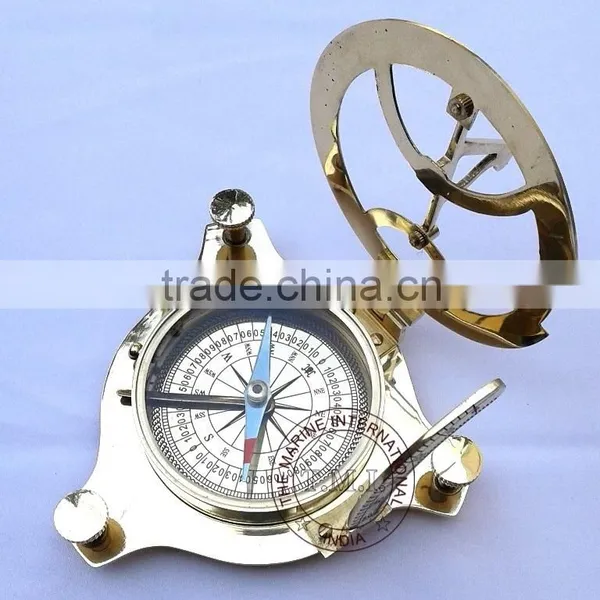 BRASS SUNDIAL COMPASS - NAUTICAL VINTAGE SUNDIAL COMPASS - MARINE MARITIME GIFT photo-3