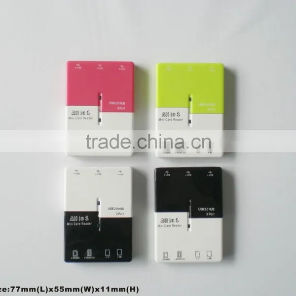 USB 2.0 HUB+USB 2.0 Card Reader COMBO HUB Spports TF/Micro SD/M2/SD/MS photo-2
