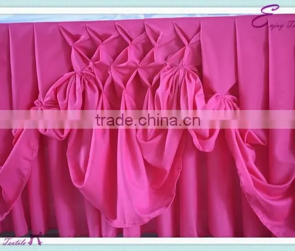 YHK#83 Fancy Table Skirt - Polyester Banquet Wedding Wholesale Chair Cover Sash Table Cloth Skirt Linen