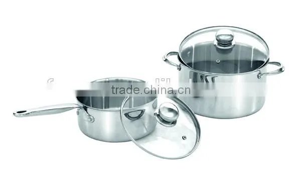 AH3592 4PCS 3-PLY STAINLESS STEEL COOKWARE SET