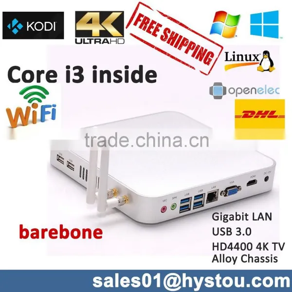 Low Price Mini Computer With Intel Core i3 4010U,Mini PC i3 With 2G RAM 60G SSD 1TB HDD,Intel i3 With USB 3.0
