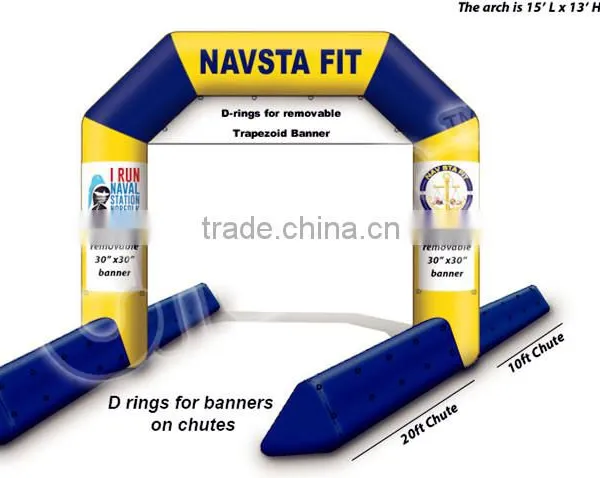 15ft Angle Arch With Inflatable Finish Line Chute Inflatable NAVSTA Norfolk Advertising Archway photo-3