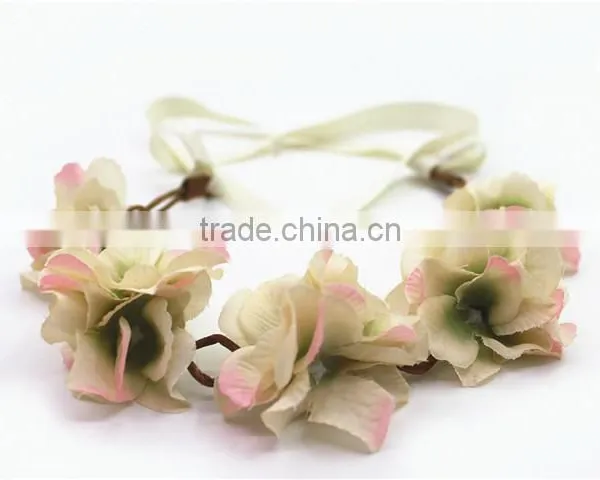 Elegant Girls Fabric Rose Flower Bando Lace-up Flower Headband photo-6