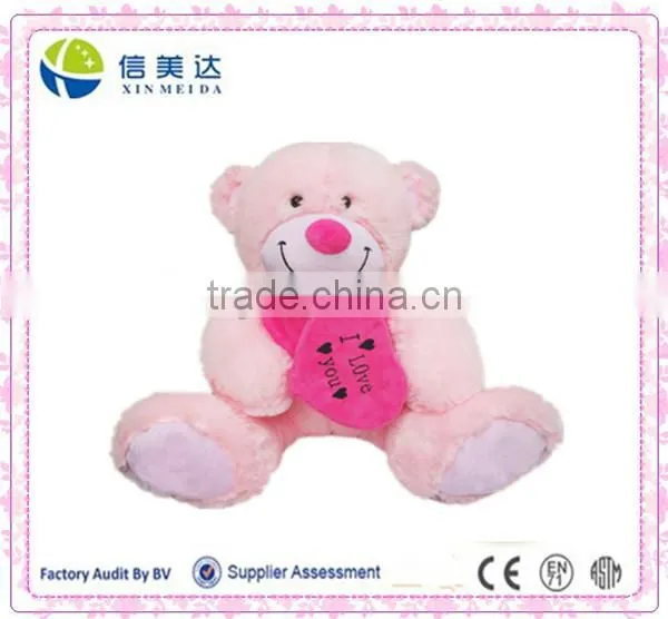 Plush Soft Pink Teddy Bear With "I LOVE YOU" Heart