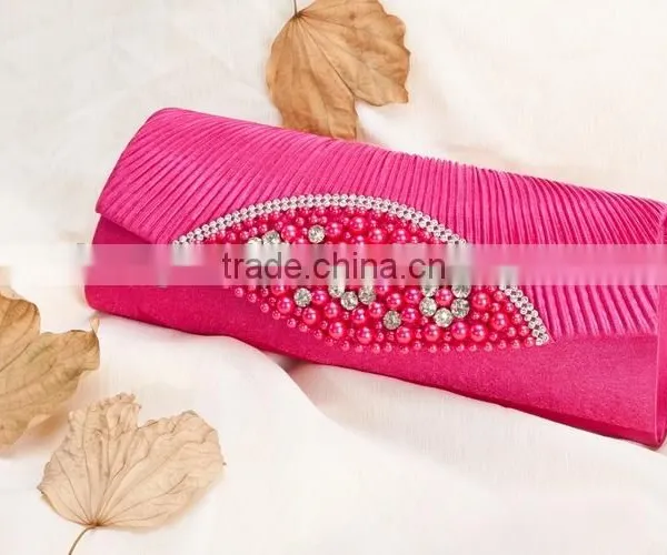 Beautiful Ladies Satin Handmade Beaded Handbag