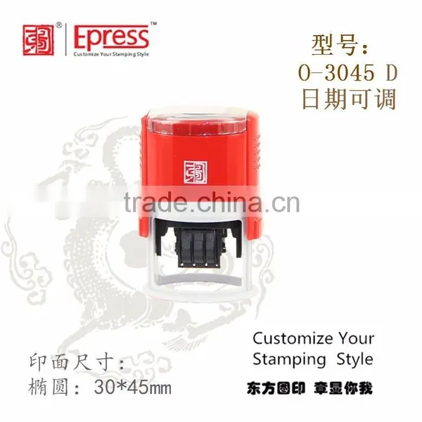 Oval 30*45mm Factory Date Code Self Inking Stamp , Standard Type Date Time Stamp photo-3