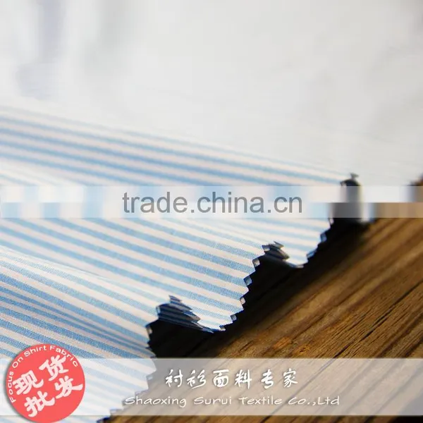 Blue White 2mm Sripe Woven Textile Fabrics photo-4