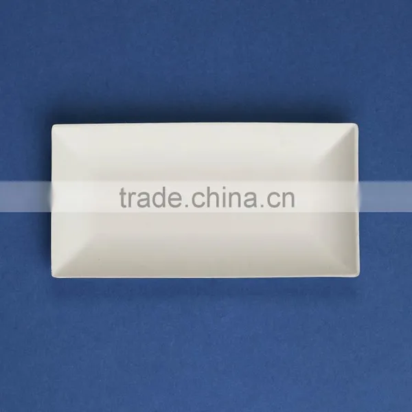 F1-PL-07-R 7*3.5 Inches Bleached Disposable Flate Rectangle Shape Sugarcane Dinner Plates photo-3