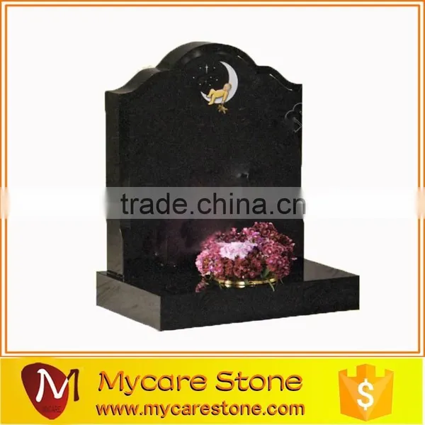 Wholesale Western Style Black Color Granite Tombstone