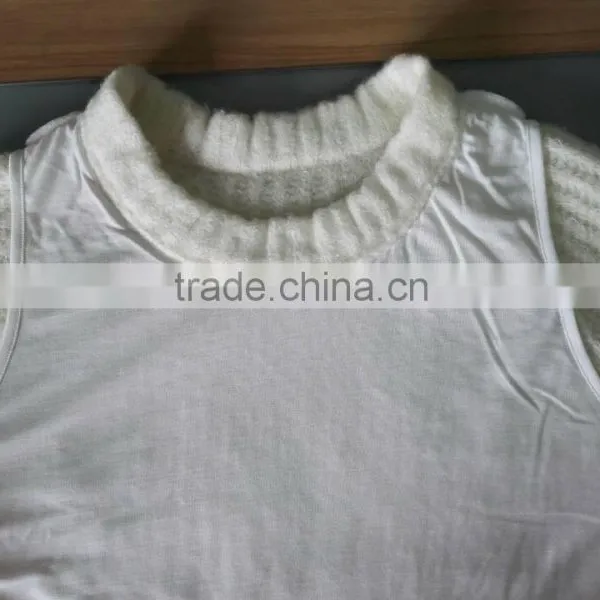 Lady's Japanese New Fashion Loose Fit Wool Knitted With Lining Sweater photo-3