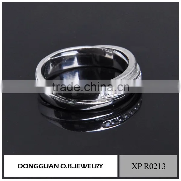 Fashion Women Wedding Ring Stainless Steel Single Cubic Zirconia Classic Engagement Ring photo-2