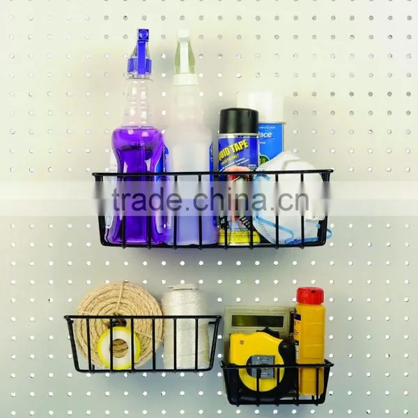 Black Metal Pegboard Wire Storage Basket photo-3