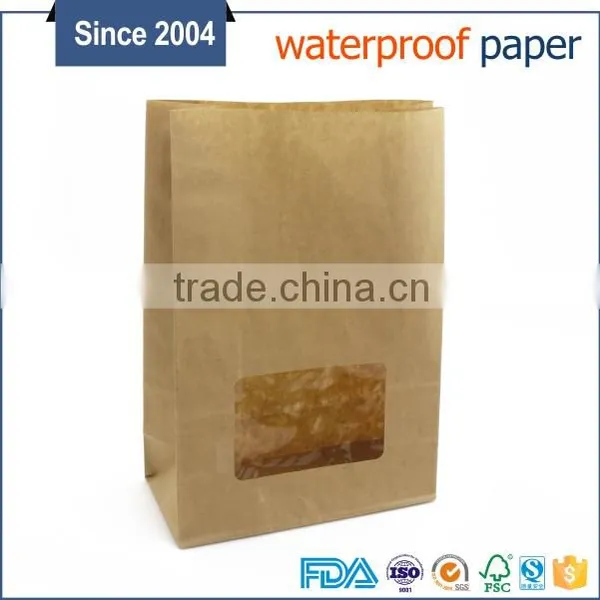 Regular Fast Food Pape Bag Brown Kraft Paper Bag With Clear Window photo-3