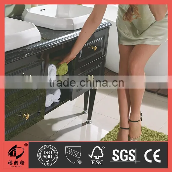 Natual Marble Top With Double Basins Stainless Steel Bathroom Cabinet T-6632 photo-3