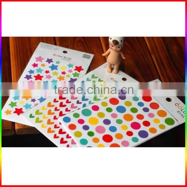 Heart/round Dot/star Deisgns Colorful Paper Stickers photo-4