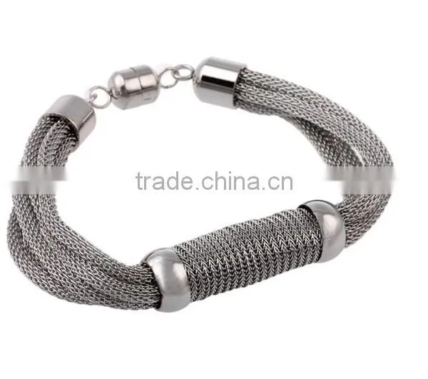 KS18800-K Best Quality Unique Design Women's Stainless Steel Magnet Clasp Mesh Jewelry Sets photo-3