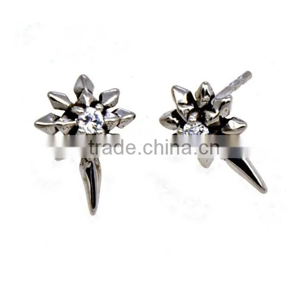 316 L Stainless Steel Punk Biker Jewelry Skull Earring photo-4
