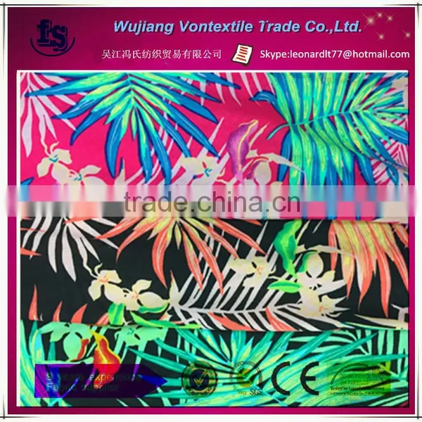 100% Viscose Lining Fabric / Rayon Viscose Crepe With Popular Printed for Dress,hometextile,quilt,etc