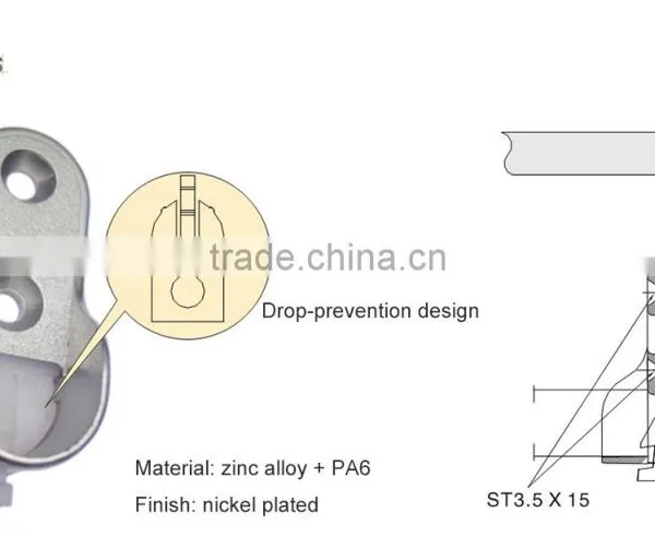 Furniture Hardware Oval Wardrobe Tube Holder Bracket photo-2