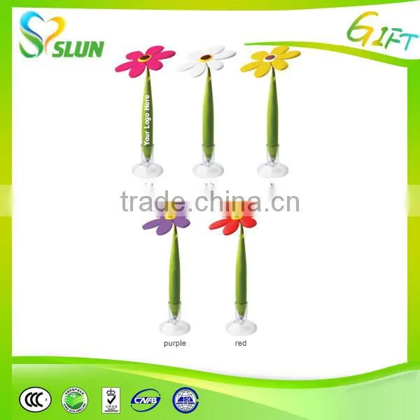 2015 Hot Fashion Rubber Flower Ballpoint Pen, Pen Flower photo-3