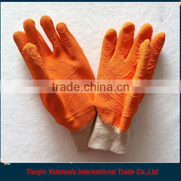 Orange Latex Coated Cotton Gloves photo-4
