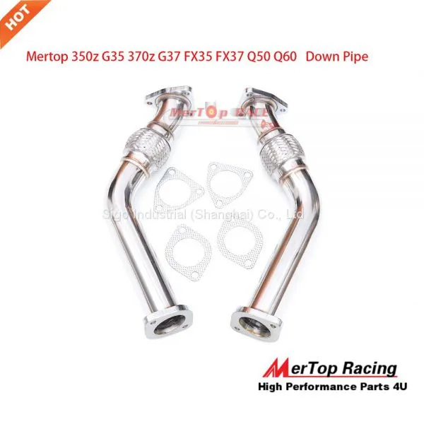 MerTop Down Pipe Testpipe for 350z G35 370z G37 FX35 FX37 Q50 Q60 VQ35HR VQ37HR