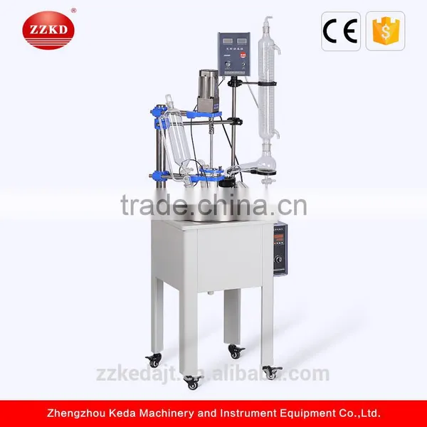 2017 Hot Sale 20L Single Layer High Borosilicate Gass Bioreactor photo-2
