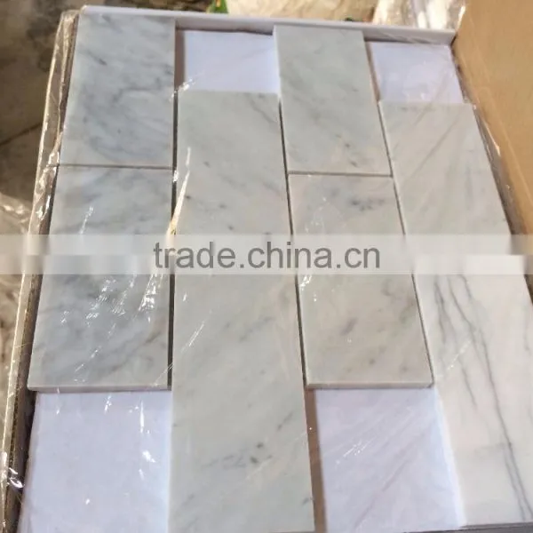 Strip White Marble Mosaic Tile photo-2