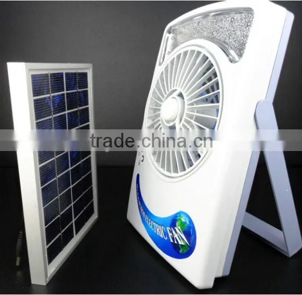 Hot Sale 3 in 1 Multifunction 6 Inch Solar Fan Rechargeable Emergency LED Light photo-3