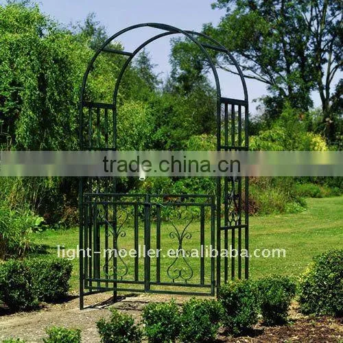 Wrought Iron Garden Arch With Gate LMGRG-51002