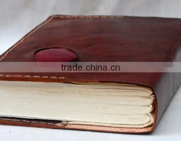 Handmade Vintage Stone Embossed Refillable Leather Notebook photo-3
