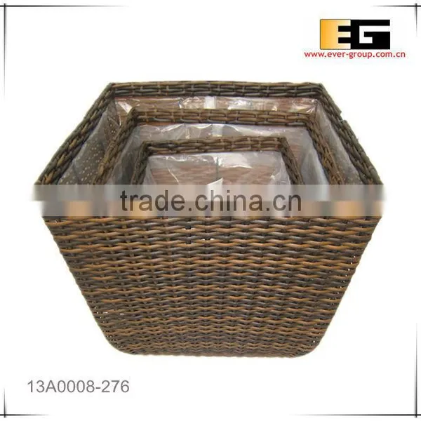 PE/Plastic Rattan Square With Liner Flower Planter photo-2