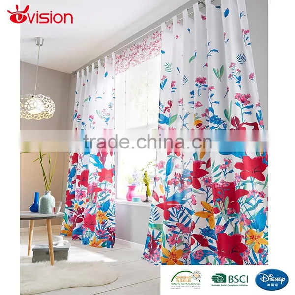 Flower Digital Design Curtains for Window ,BSCI Factory,microfiber Fabrics photo-2