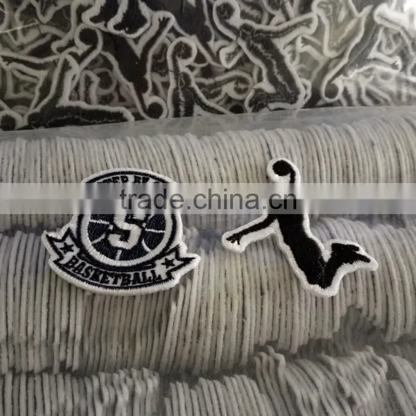 China Custom High Quality Iron on Embroidery Black Patches for Jeans photo-5