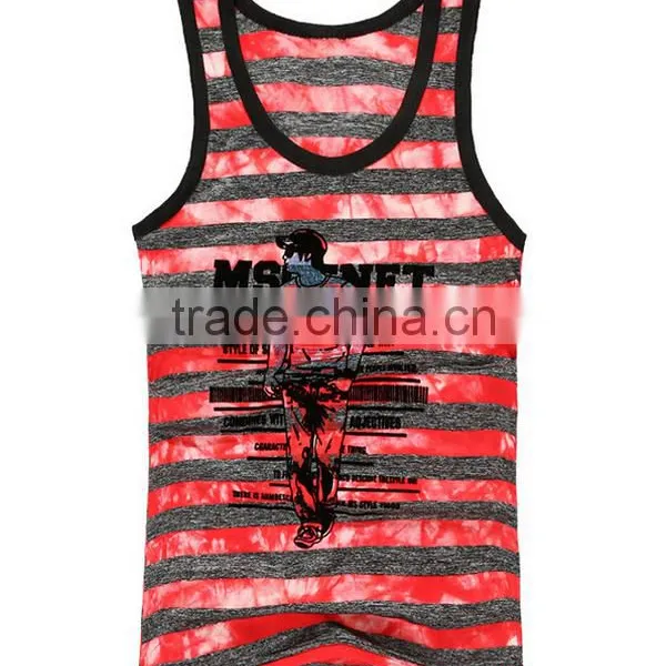 2017 Personalized Your Own Brand Logo Design 95% Cotton 5% Spandex Sport Gym Fitness Tank Top Dry Fit Stringer Vest Men photo-4