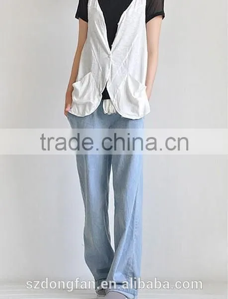 Hot Sell Women Summer Baggy Pants High Street Denim Wide Leg Straight Sweat Pants Jogger Jeans for Women photo-3